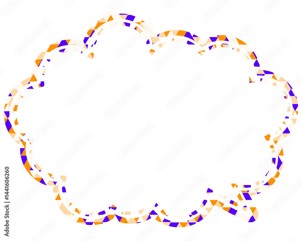 Fototapeta premium ステンドグラス風吹き出し 三角形模様 丸みのある雲形