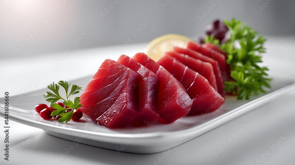 Fresh sashimi plate with tuna and salmon japanese cuisine food photography clean background Fresh sashimi plate with tuna and salmon japanese cuisine food photography clean background