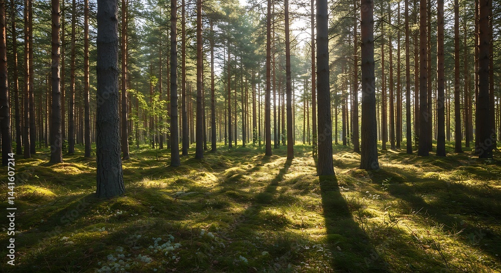 Fototapeta premium Golden Hour's Embrace AI Generated