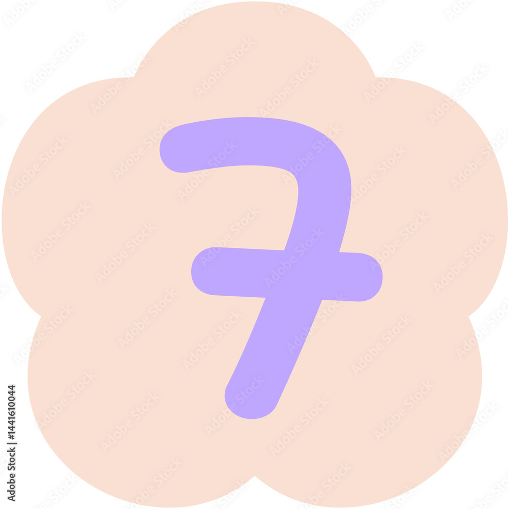 Fototapeta premium Ransom Number 7 Handdrawn Alphabet