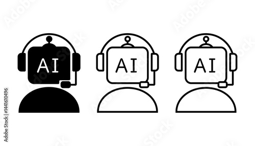 AIを利用したカスタマーサービスやオペレーターを表現したロボットのイラスト