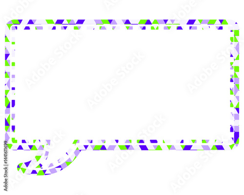 ステンドグラス風吹き出し　三角形模様　四角形