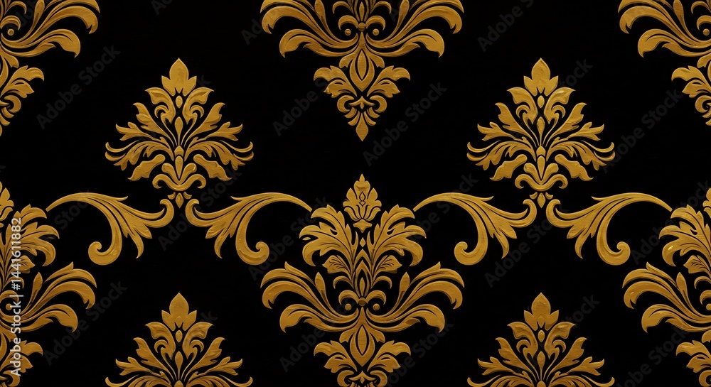 Midnight Gold Damask AI Generated Midnight Gold Damask AI Generated