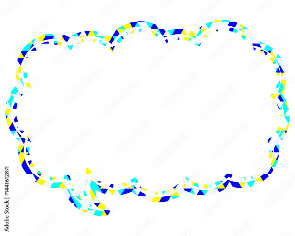 Fototapeta premium 吹き出し ステンドグラス風 三角模様_点線付き_4色 (1)