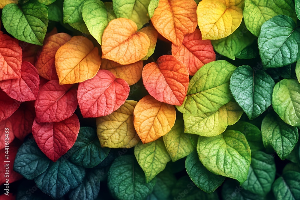 Vibrant autumnal leaves in a colorful display. Vibrant autumnal leaves in a colorful display.
