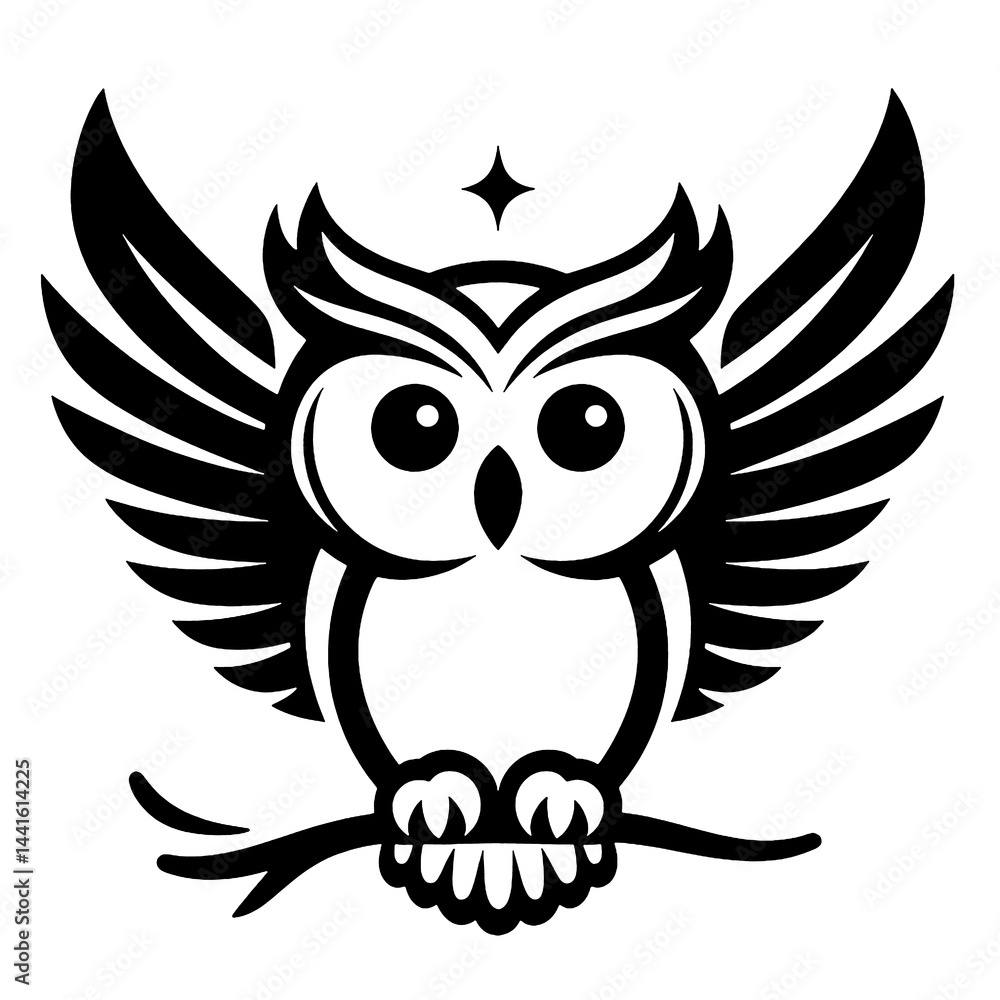 Fototapeta premium owl on white background