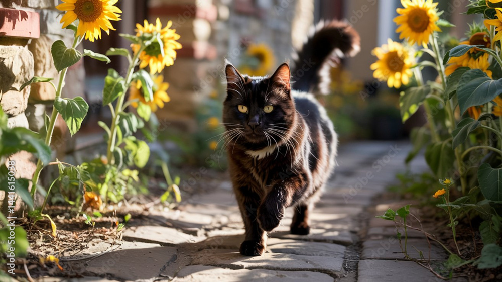 Obraz premium cat in the garden
