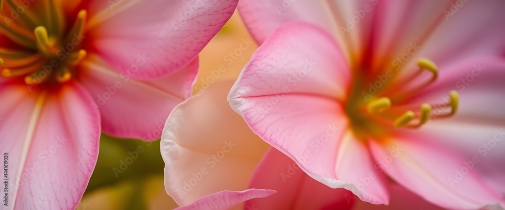 Fototapeta premium close up of pink flowers with a blurry background