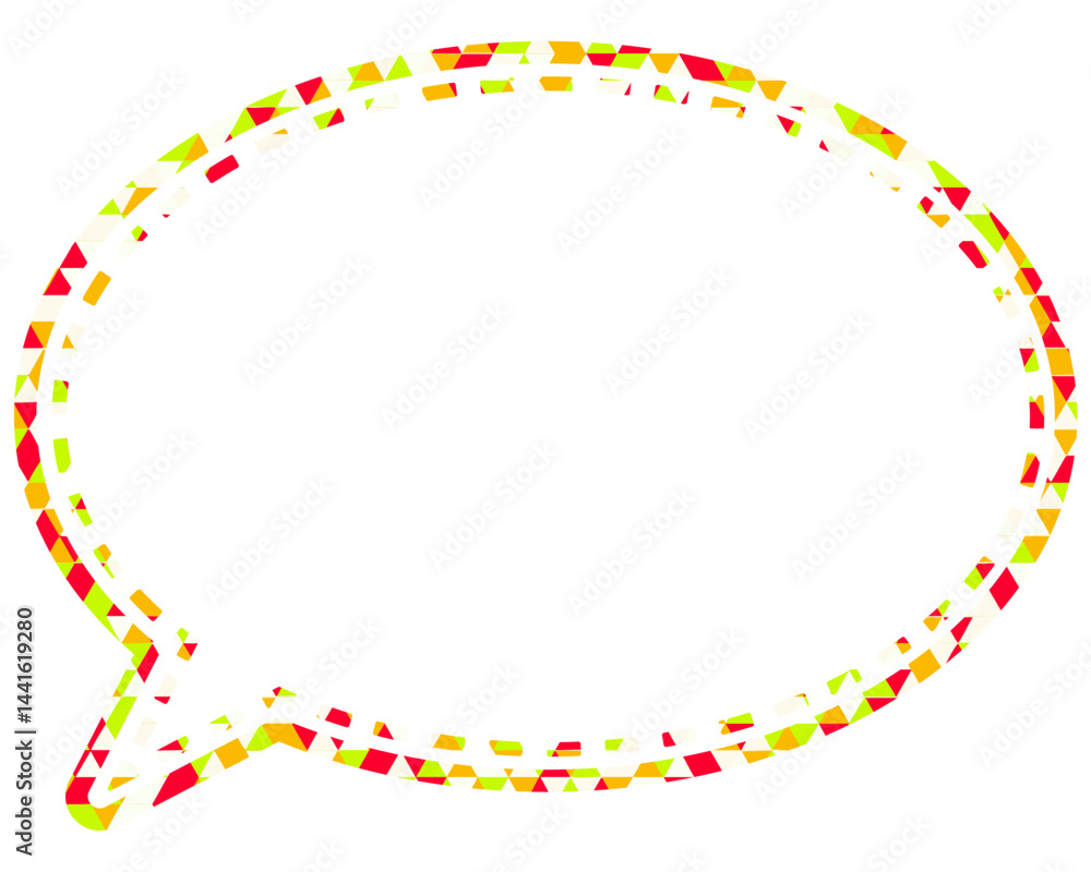 Fototapeta premium ステンドグラス風吹き出し 三角形模様 丸形