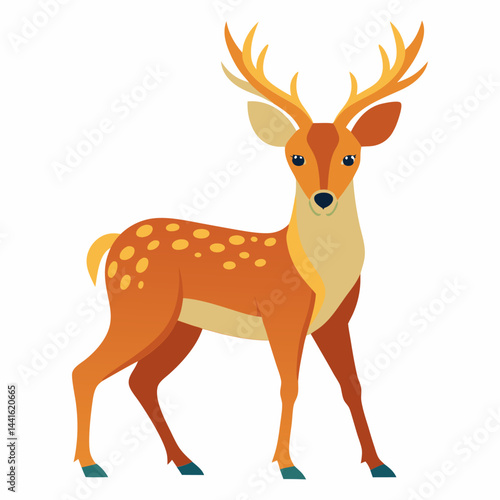 Cute Spotted Deer Illustration . Wildlife Animal Art