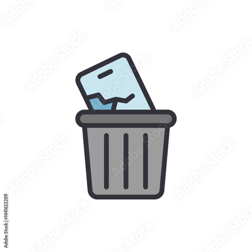 Broken phone colored icons, minimalist vector illustration ,simple transparent graphic element .Isolated on white background