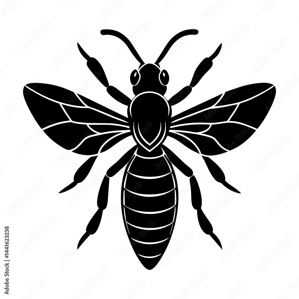Fototapeta premium Wasp Silhouette vector illustration