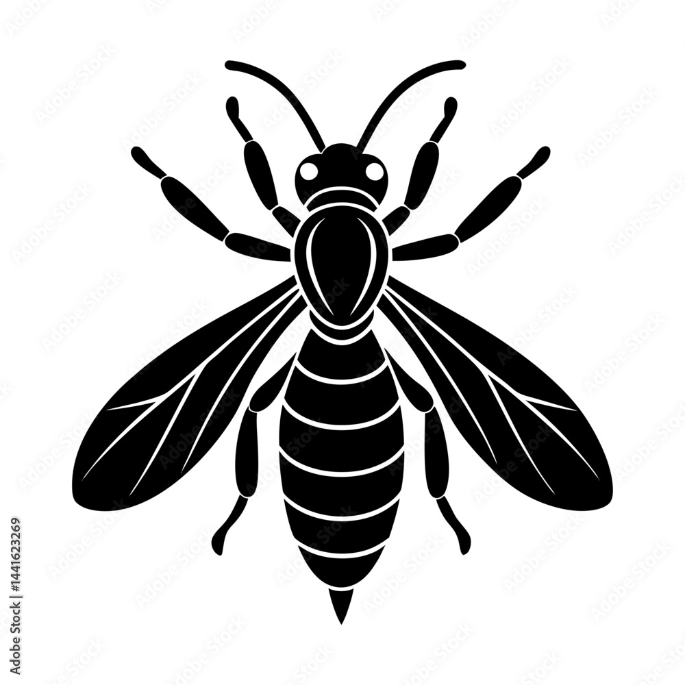 Fototapeta premium Wasp Silhouette vector illustration