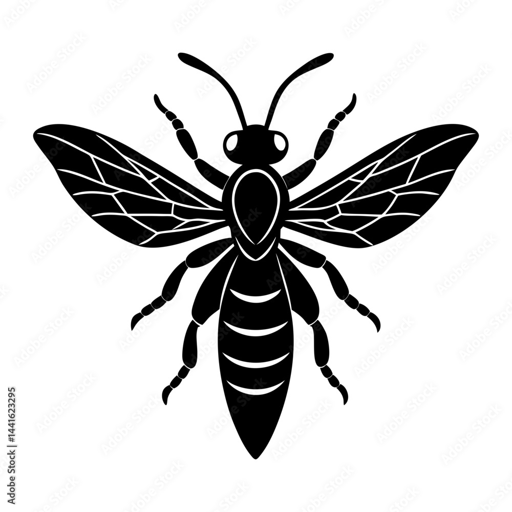 Fototapeta premium Wasp Silhouette vector illustration