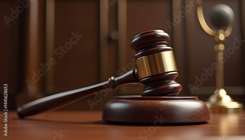 Golden balance scale in a courtroom
Classic justice scale with blurred court background
Legal balance scale in a dim courtroom
Close-up of golden justice scales
Partial view of scales of justice
Scale