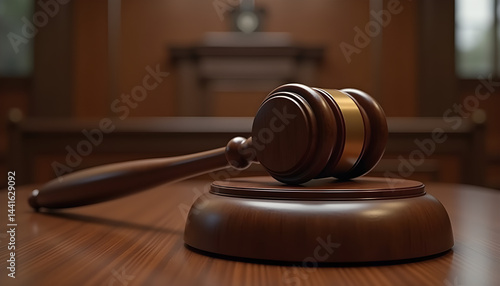 Golden balance scale in a courtroom
Classic justice scale with blurred court background
Legal balance scale in a dim courtroom
Close-up of golden justice scales
Partial view of scales of justice
Scale