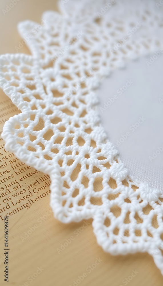 Obraz premium close up of a doily on a book