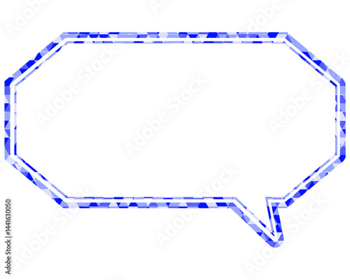 ステンドグラス風吹き出し　三角形模様　細長い八角形