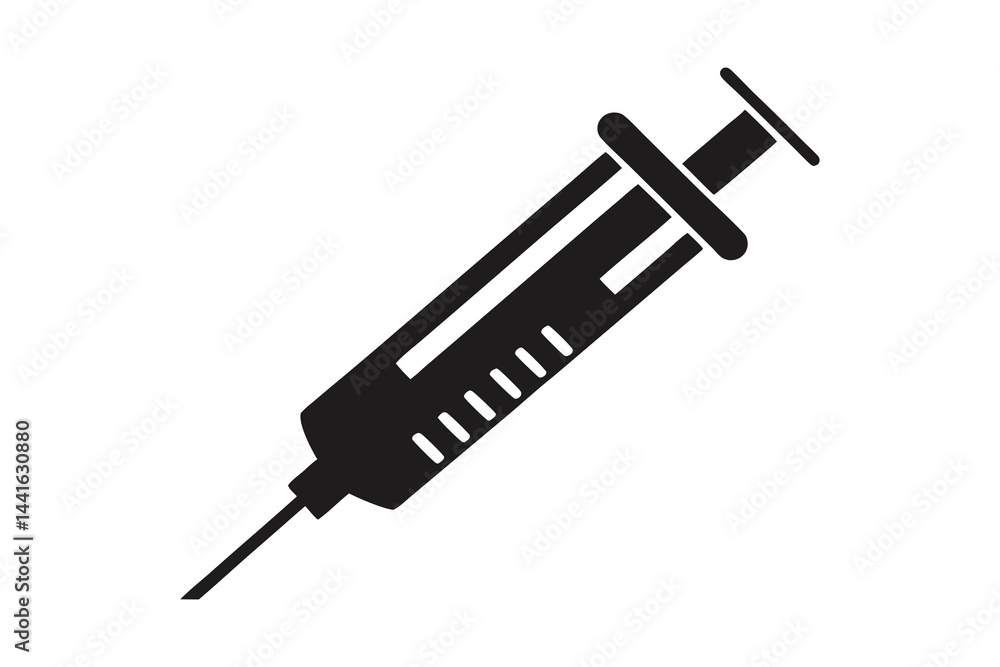 injection black silhouette vector isolated on white background injection black silhouette vector isolated on white background