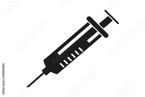 injection black silhouette vector isolated on white background