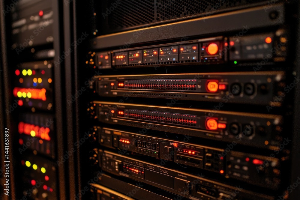 Server Room Symphony An Intricate Tapestry of Blinking Lights and Silent Data Flow