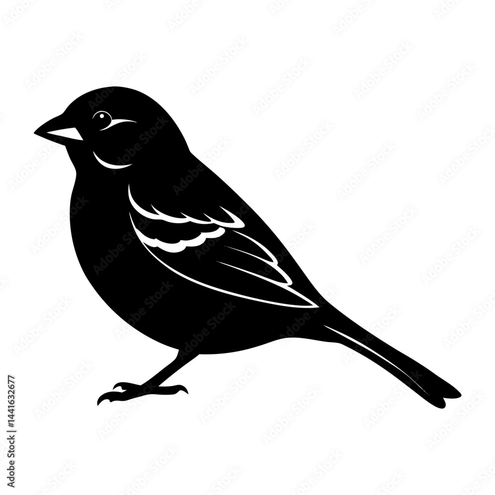 Fototapeta premium Sparrow Silhouette vector illustration