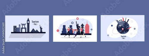 tourism day illustration vector design for tourism event vector