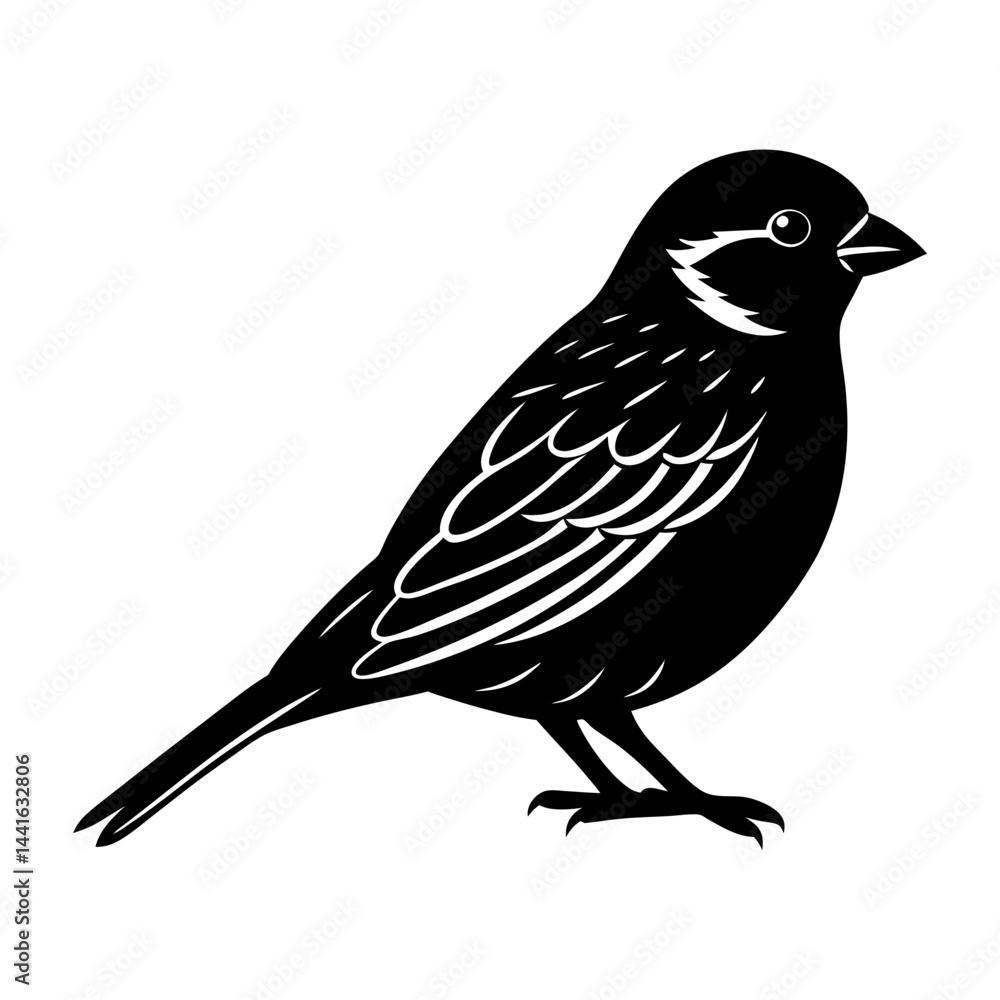 Obraz premium Sparrow Silhouette vector illustration