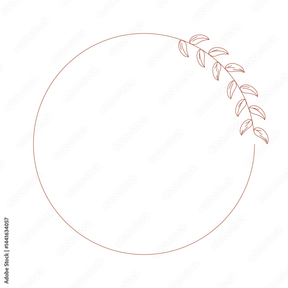 Fototapeta premium Frame Vintage Flower Line