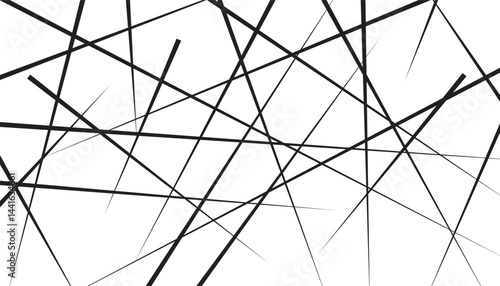 Abstract black random chaotic lines abstract geometric pattern. abstract geometric lines background