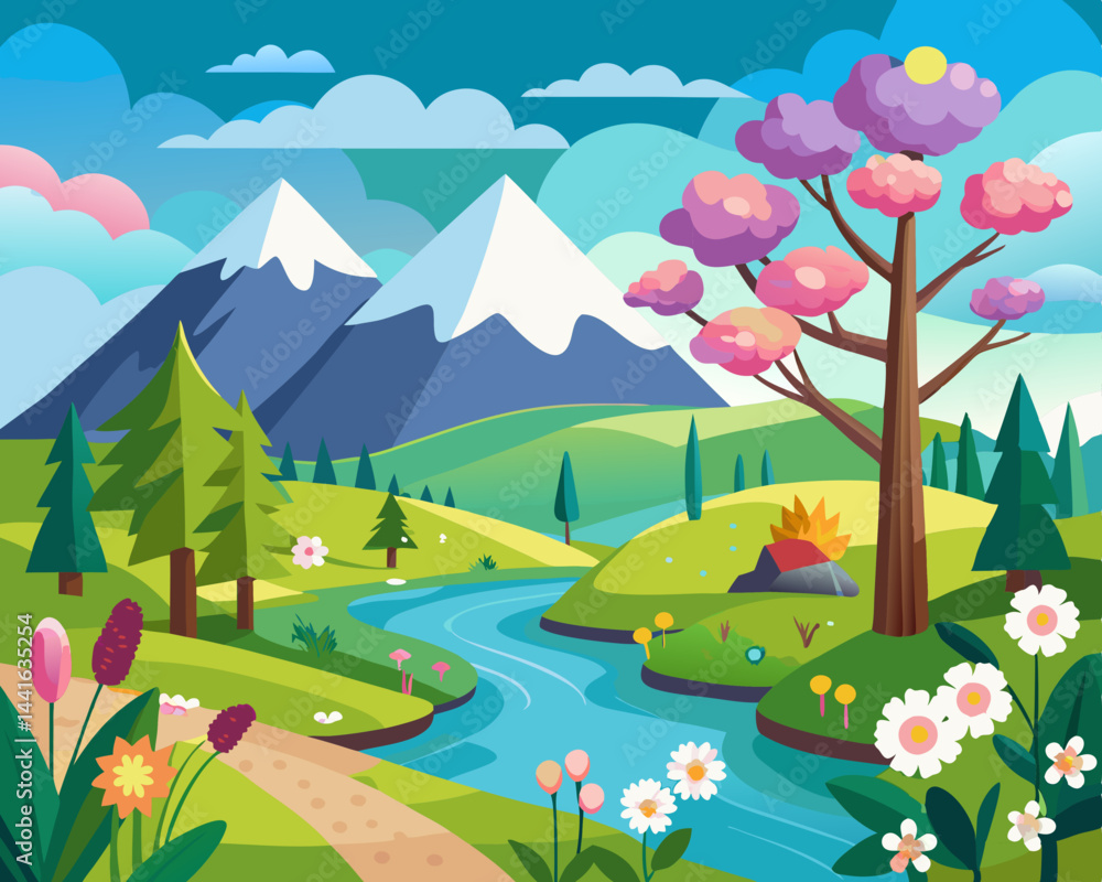 Naklejka premium spring illustration 