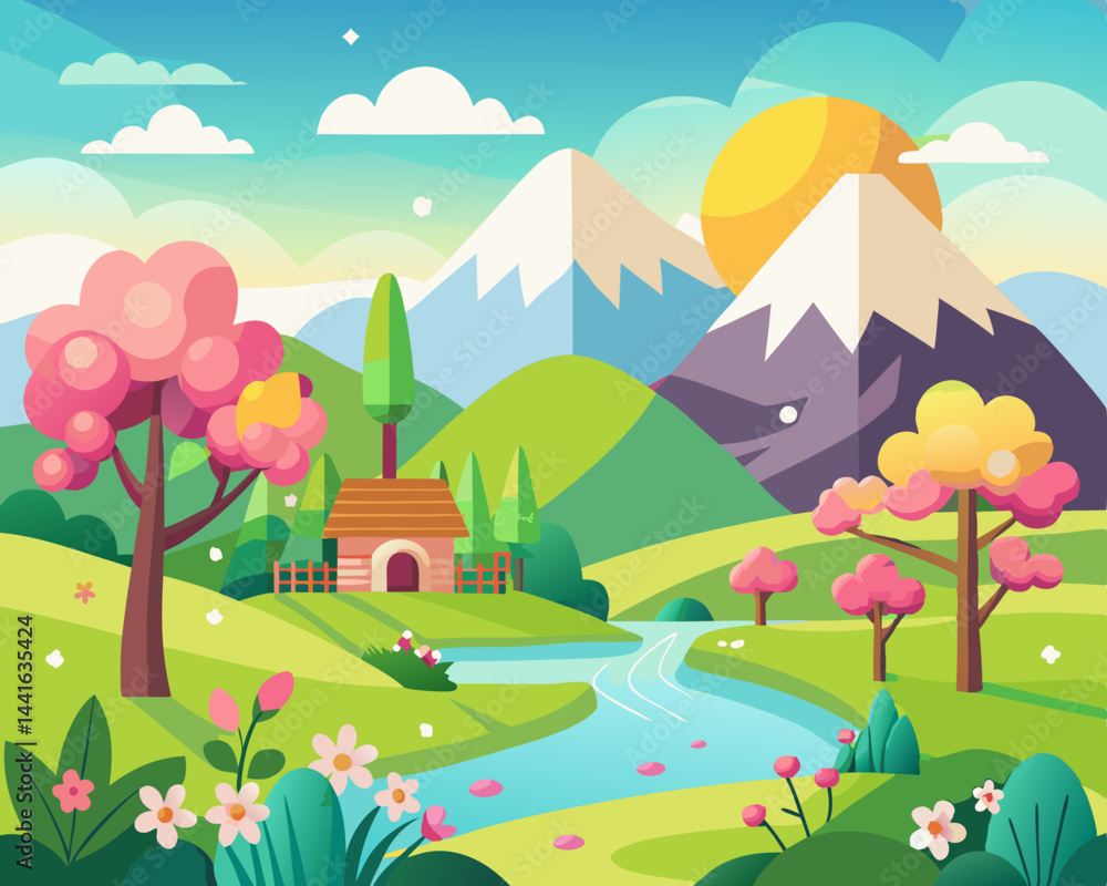 Fototapeta premium spring illustration 