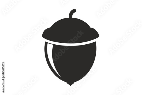 acorn with leaf vector illustration on white background