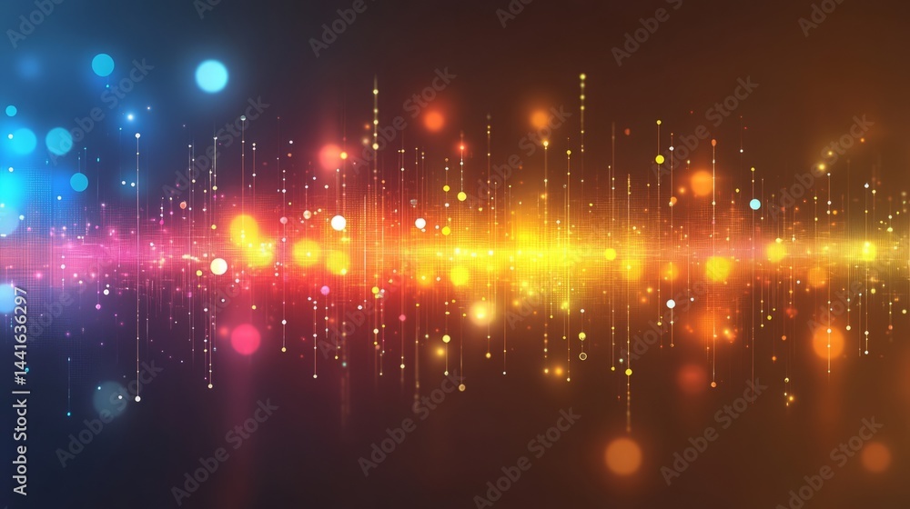 Sparkling Lights: An artistic interpretation of vibrant light effects, showcasing a dynamic spectrum of colors and shapes, creating a sense of futuristic and high-tech design.