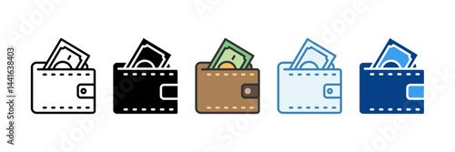Wallet  Icon Set Multiple Style Collection