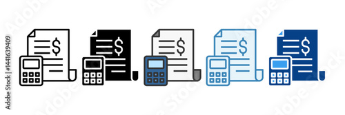 Invoice  Icon Set Multiple Style Collection