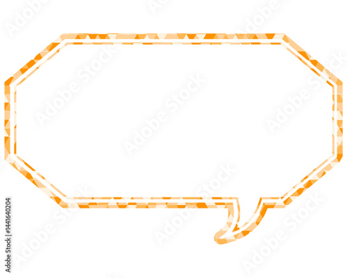 ステンドグラス風吹き出し　三角形模様　細長い八角形