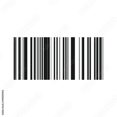 Vector barcode icon for digital use. Fake barcode design for online layouts. Clean and simple barcode graphic for distribution tags and e-commerce. Isolated illustration in vector style.