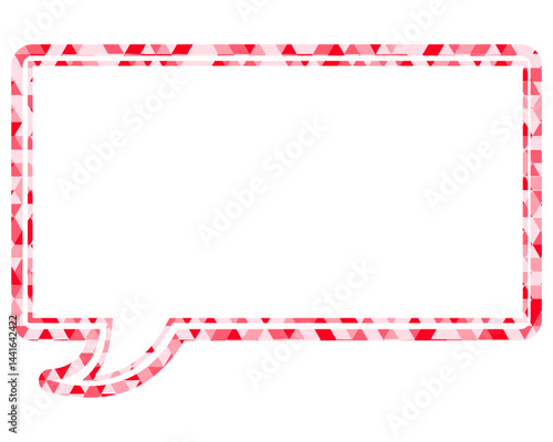 ステンドグラス風吹き出し　三角形模様　四角形