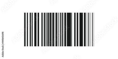 Black Barcode Icon Isolated on White Background, Vector Illustration