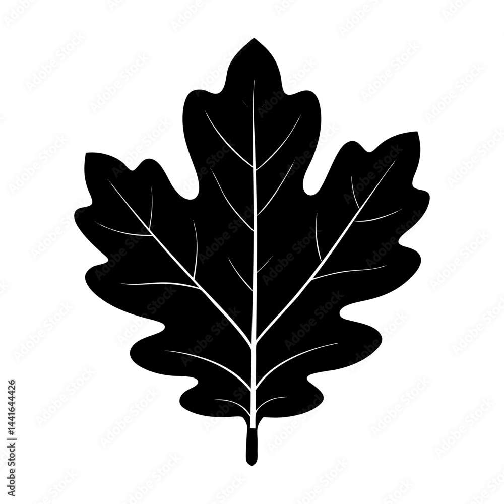 Obraz premium Oak Leaf Silhouette vector illustration