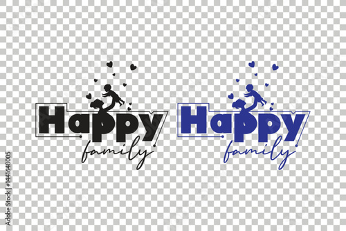 vector illustration of a happy family