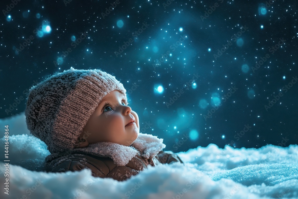 Aurora seen In starry sky above snow covered
