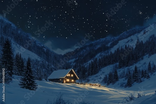 Aurora seen In starry sky above snow covered