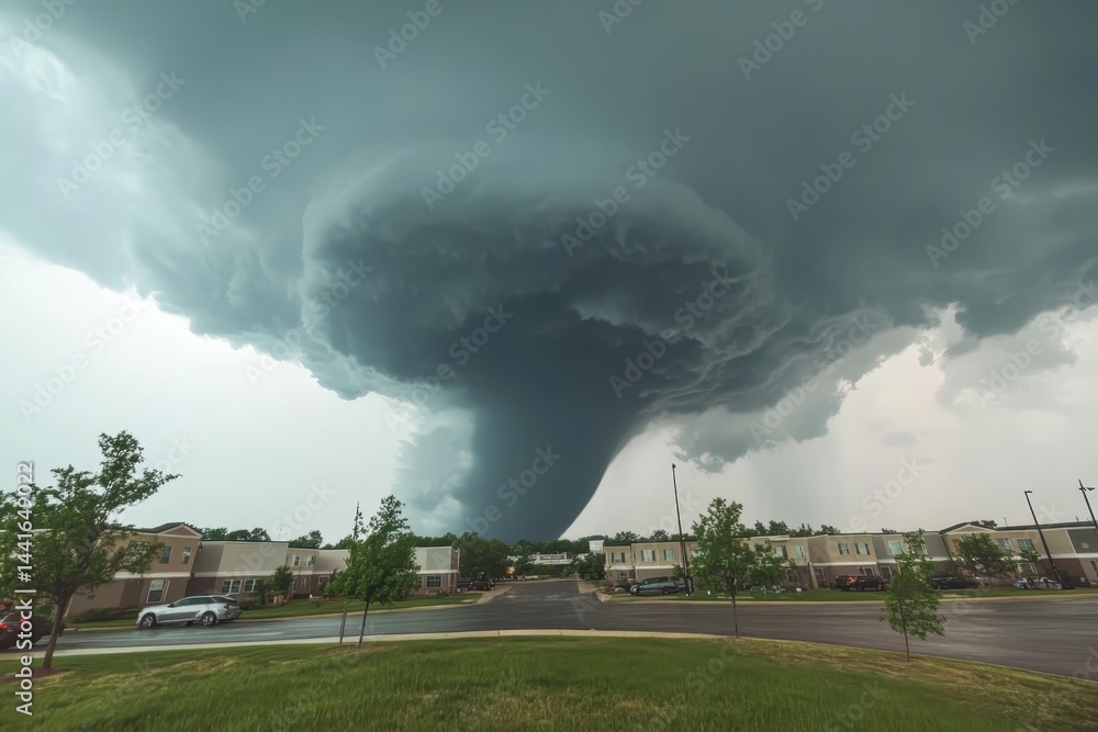 Incredible supercell spinning across sky full of dark storm clouds