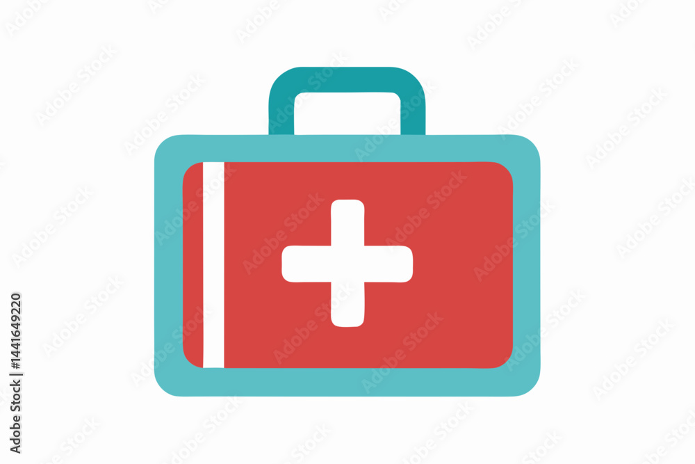 First Aid Kit Icon with Plus Symbol First Aid Kit Icon with Plus Symbol