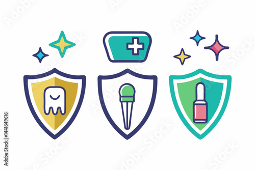 Healthcare and Medical Icons Set Tooth Icon