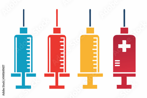 Healthcare and Medical Icons Set Syringe