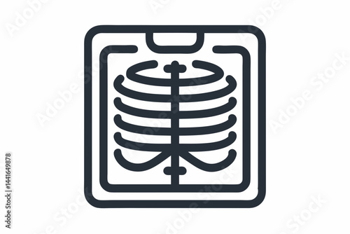 X Ray Scan Screen with Rib Bones Icon
