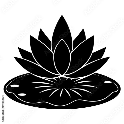 Lily Pad Silhouette vector illustration